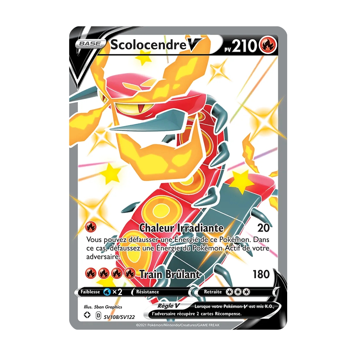 Scolocendre SV108/SV122 : Joyau Chromatique rare V de l'extension Pokémon Destinées Radieuses