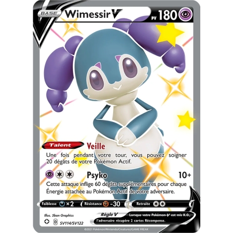 Carte Wimessir - Chromatique rare V de Pokémon Destinées Radieuses SV114/SV122