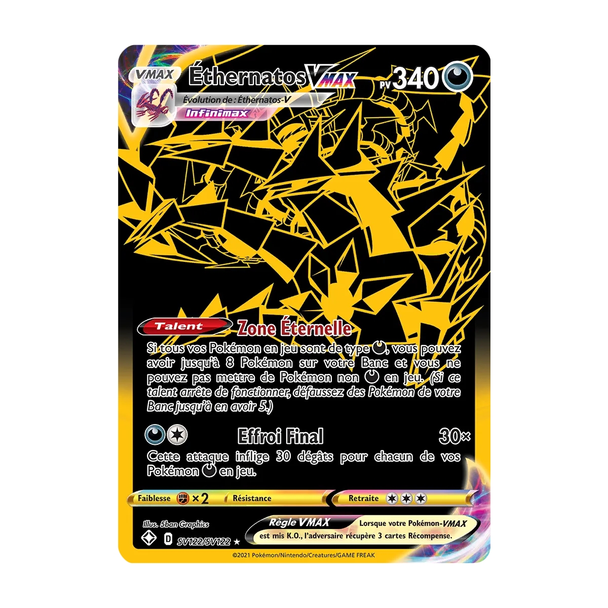 Éthernatos SV122/SV122 : Joyau Secrète rare de l'extension Pokémon Destinées Radieuses