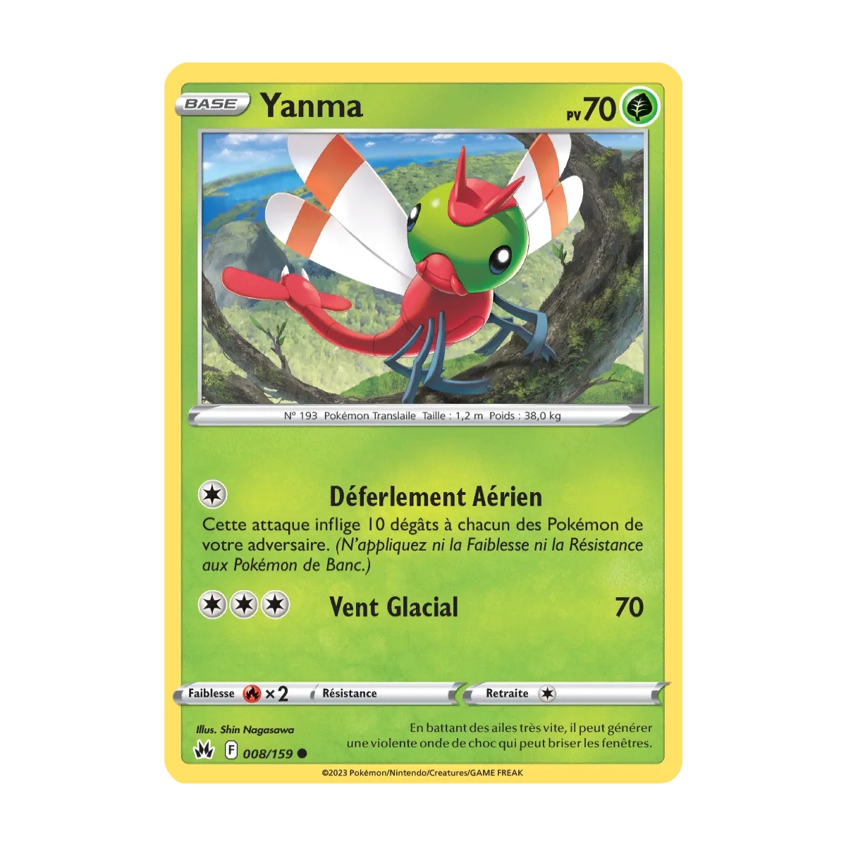 Yanma 008/159 : Joyau Commune (Brillante) de l'extension Pokémon Zénith Suprême