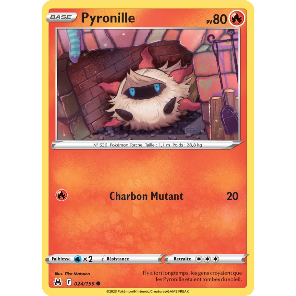 Carte Pyronille - Commune (Brillante) de Pokémon Zénith Suprême 024/159