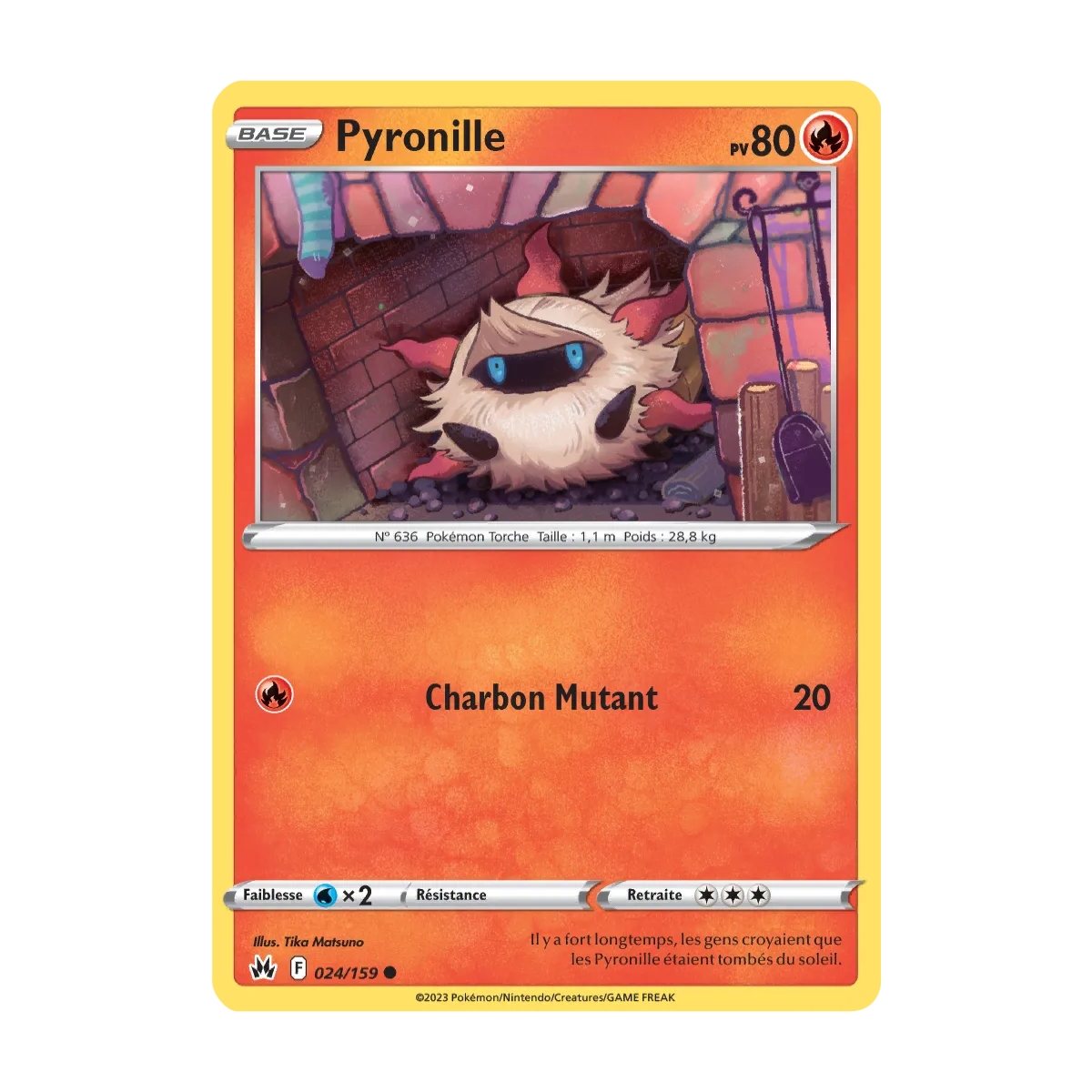 Carte Pyronille - Commune (Brillante) de Pokémon Zénith Suprême 024/159