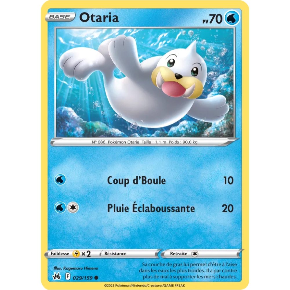 Carte Otaria - Commune (Brillante) de Pokémon Zénith Suprême 029/159