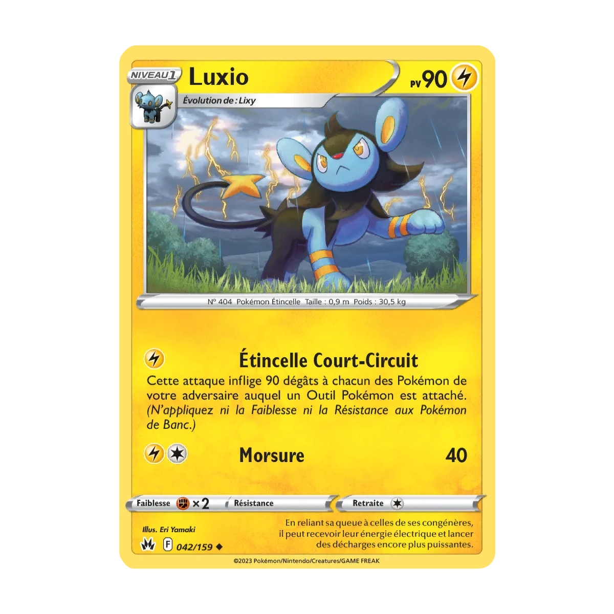 Luxio 042/159 : Joyau Peu commune (Brillante) de l'extension Pokémon Zénith Suprême