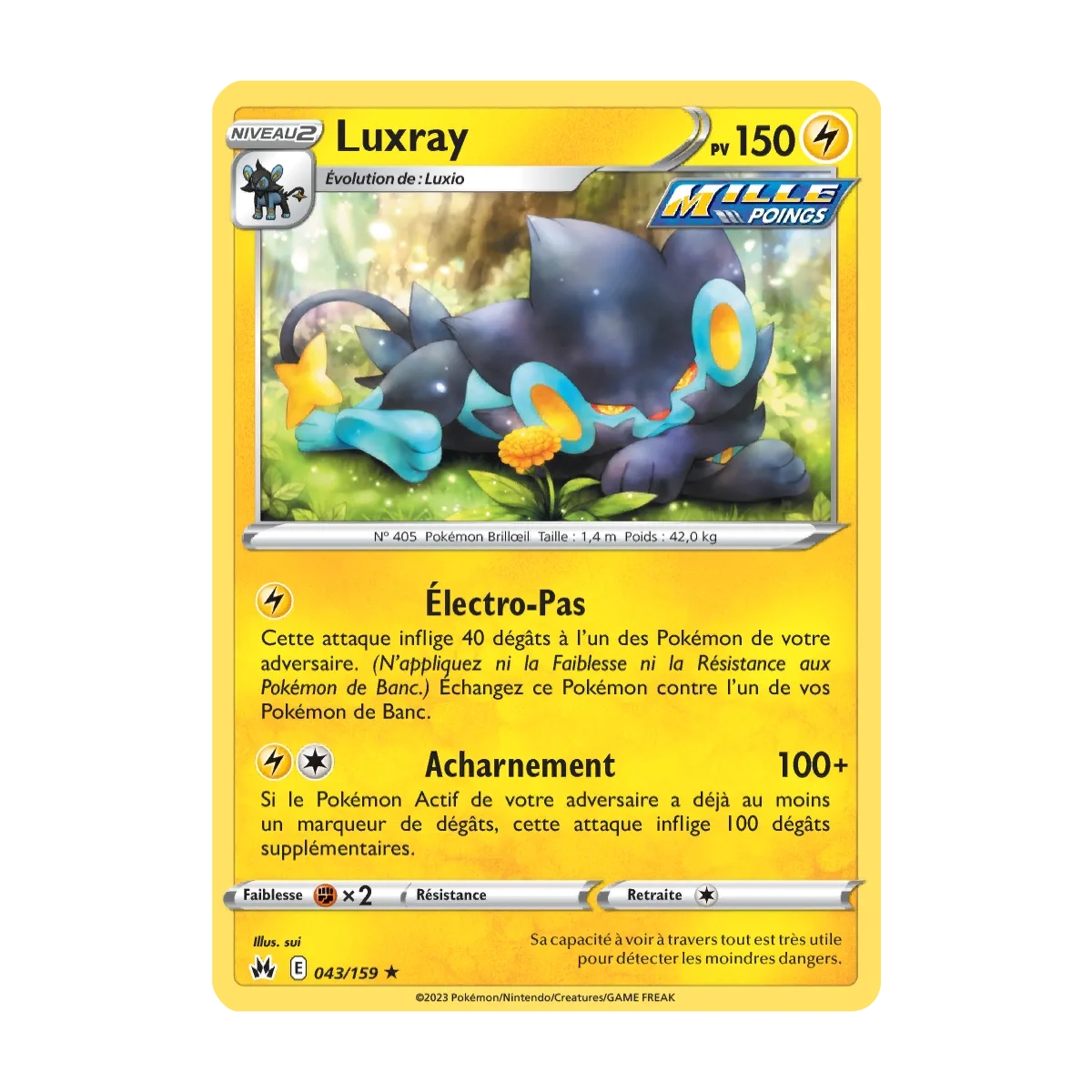 Carte Luxray - Rare (Brillante) de Pokémon Zénith Suprême 043/159