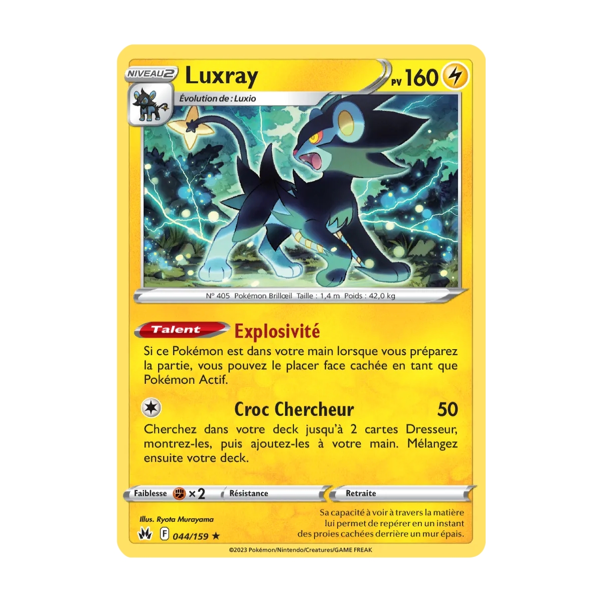 Carte Luxray - Rare (Brillante) de Pokémon Zénith Suprême 044/159