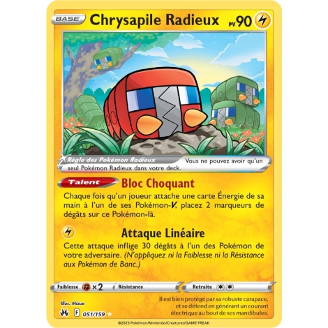 Carte Chrysapile Radieux rare de Pokémon Zénith Suprême 051/159