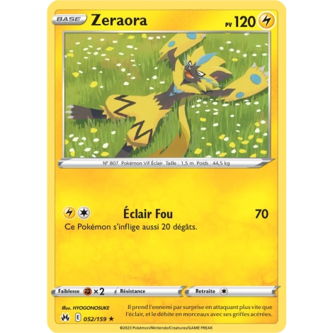 Zeraora 052/159 : Joyau Rare (Brillante) de l'extension Pokémon Zénith Suprême