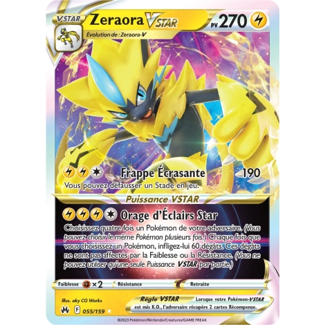 Découvrez Zeraora, carte Holographique rare STAR de la série Zénith Suprême