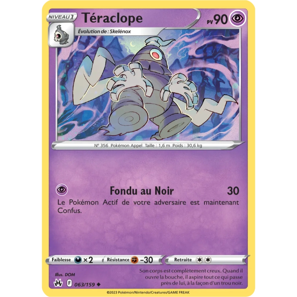 Carte Téraclope - Peu commune (Brillante) de Pokémon Zénith Suprême 063/159