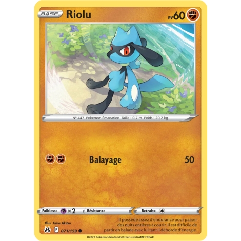 Carte Riolu - Commune (Brillante) de Pokémon Zénith Suprême 071/159