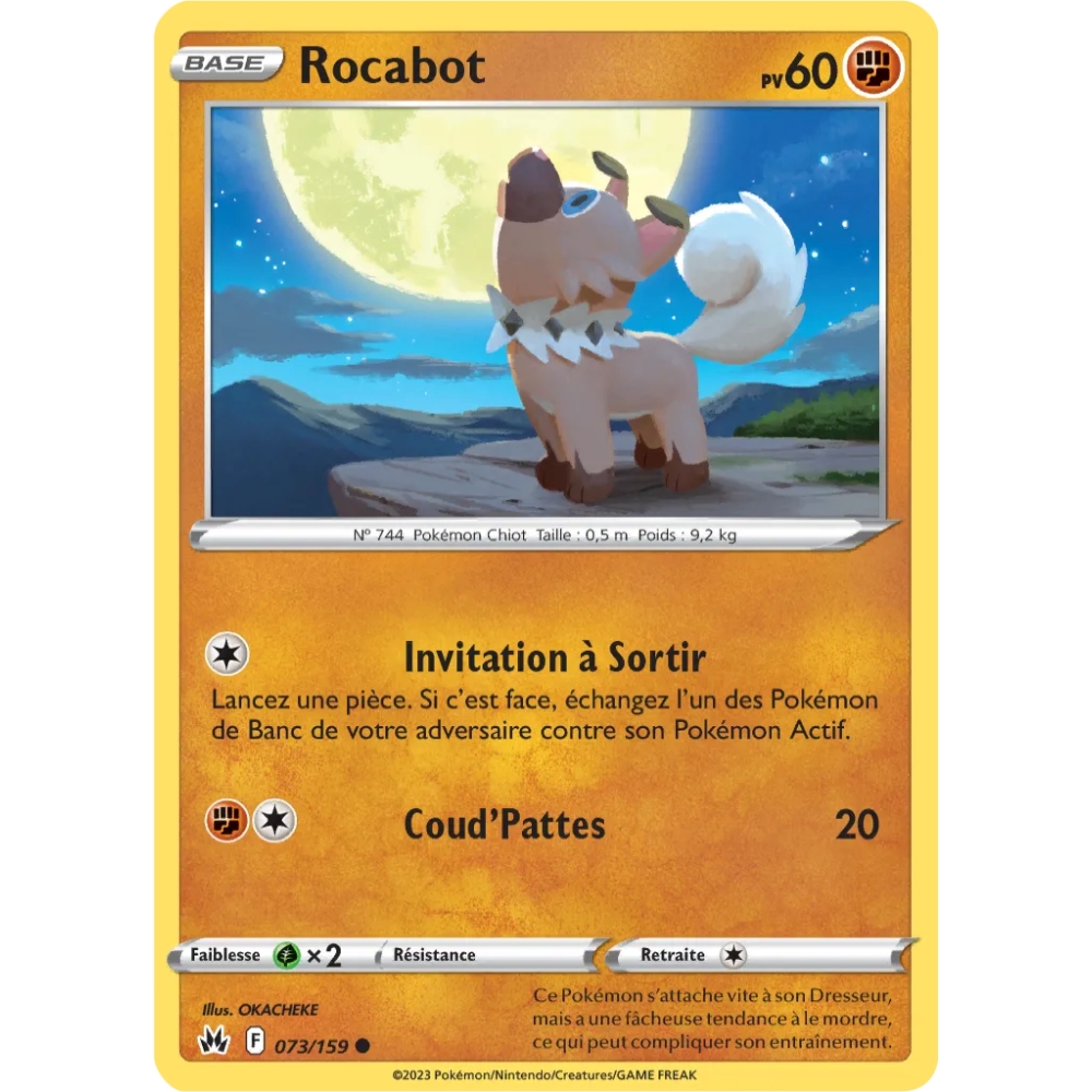 Carte Rocabot - Commune (Brillante) de Pokémon Zénith Suprême 073/159