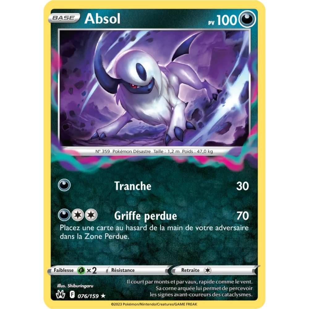 Découvrez Absol, carte Holographique rare de la série Zénith Suprême