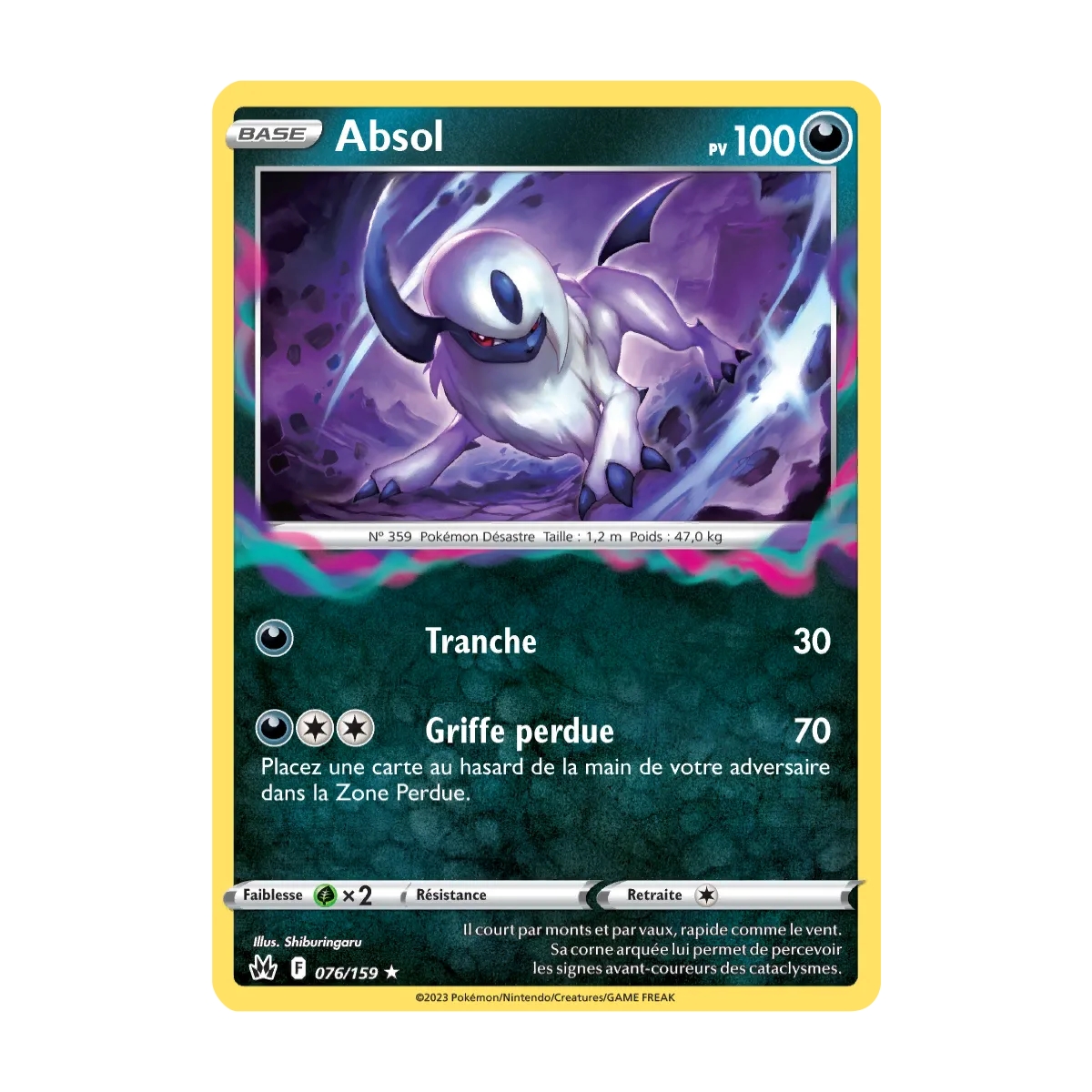 Découvrez Absol, carte Holographique rare de la série Zénith Suprême