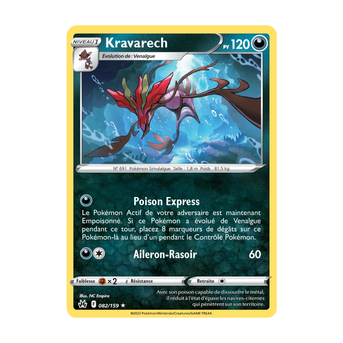 Kravarech 082/159 : Joyau Rare (Brillante) de l'extension Pokémon Zénith Suprême