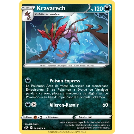 Kravarech 082/159 : Joyau Rare (Brillante) de l'extension Pokémon Zénith Suprême