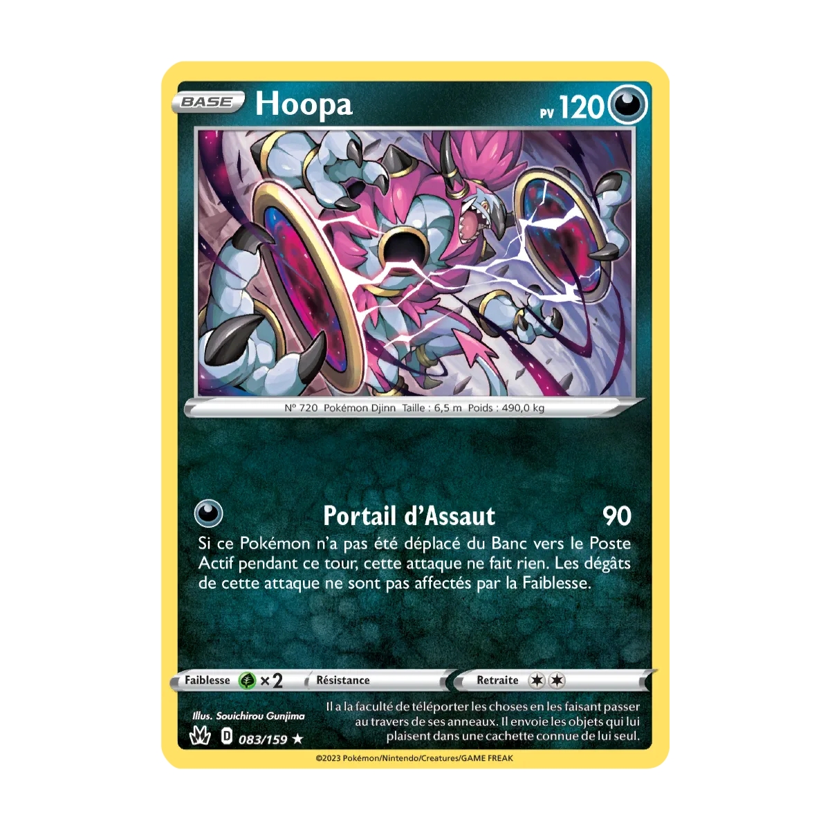 Carte Hoopa - Holographique rare de Pokémon Zénith Suprême 083/159