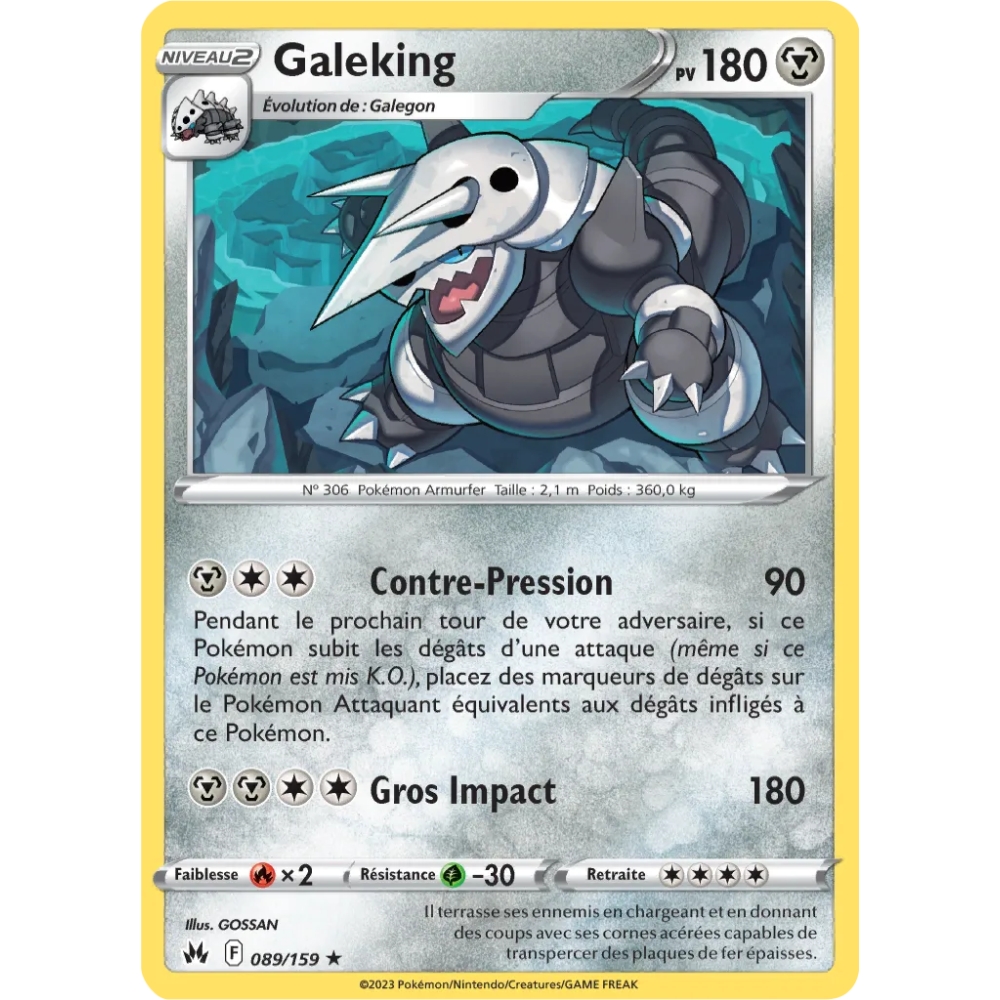 Carte Galeking - Holographique rare de Pokémon Zénith Suprême 089/159