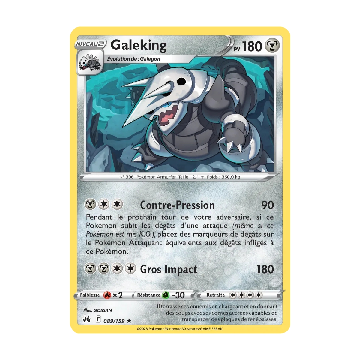 Carte Galeking - Holographique rare de Pokémon Zénith Suprême 089/159