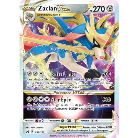 Découvrez Zacian, carte Holographique rare STAR de la série Zénith Suprême