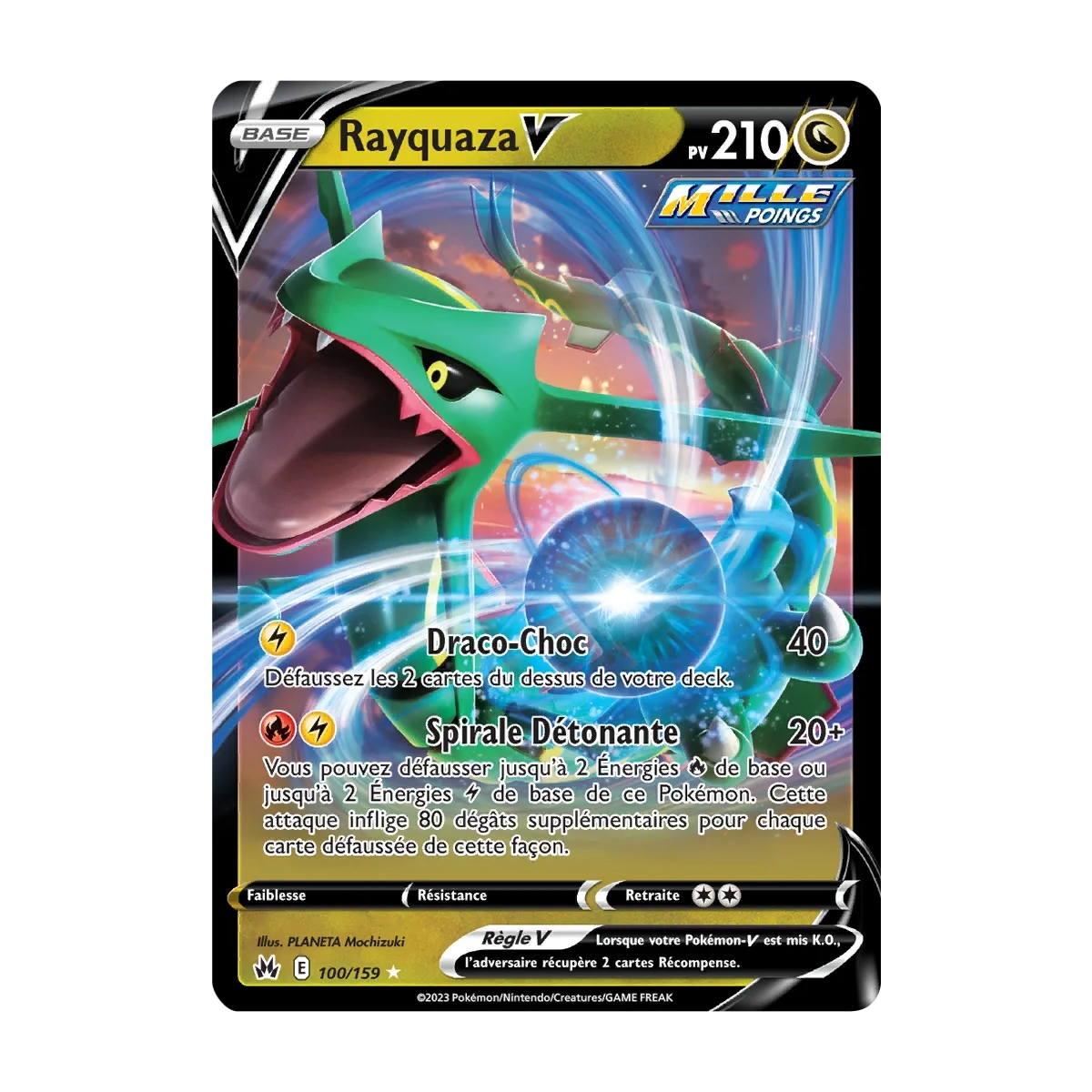 Carte Rayquaza - Holographique rare V de Pokémon Zénith Suprême 100/159