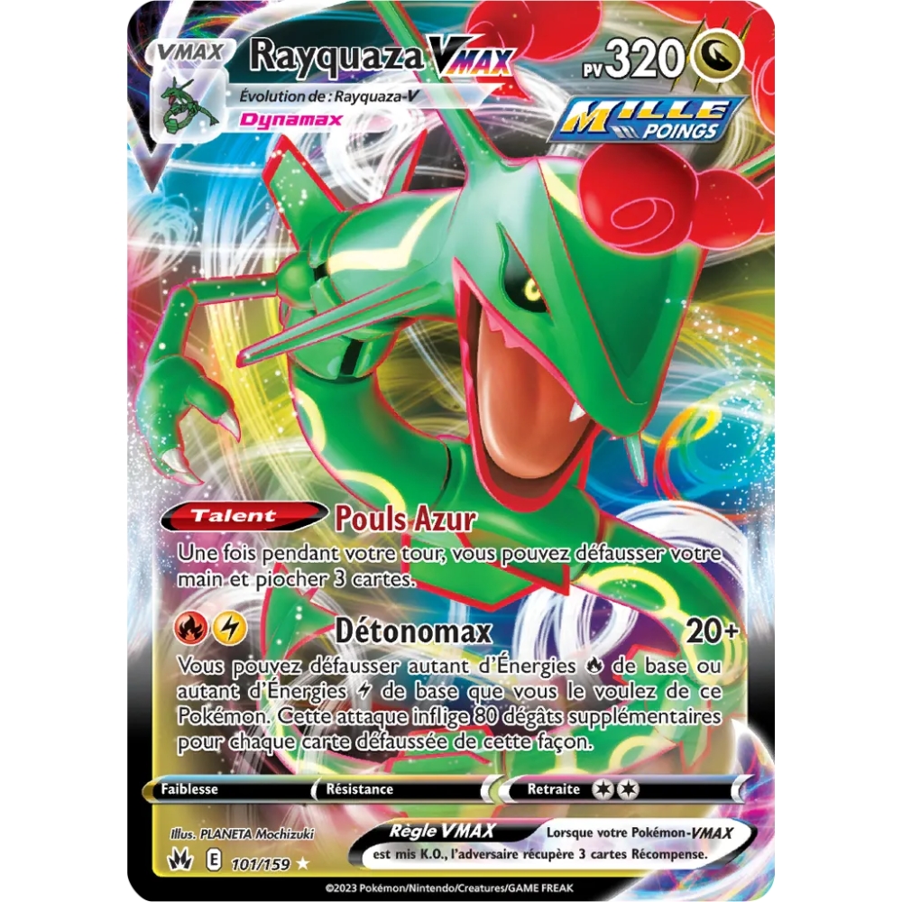 Rayquaza 101/159 : Joyau Holographique rare VMAX de l'extension Pokémon Zénith Suprême