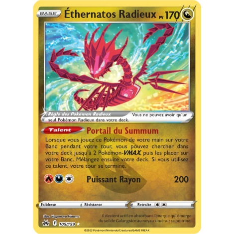 Carte Éthernatos Radieux  rare de Pokémon Zénith Suprême 105/159