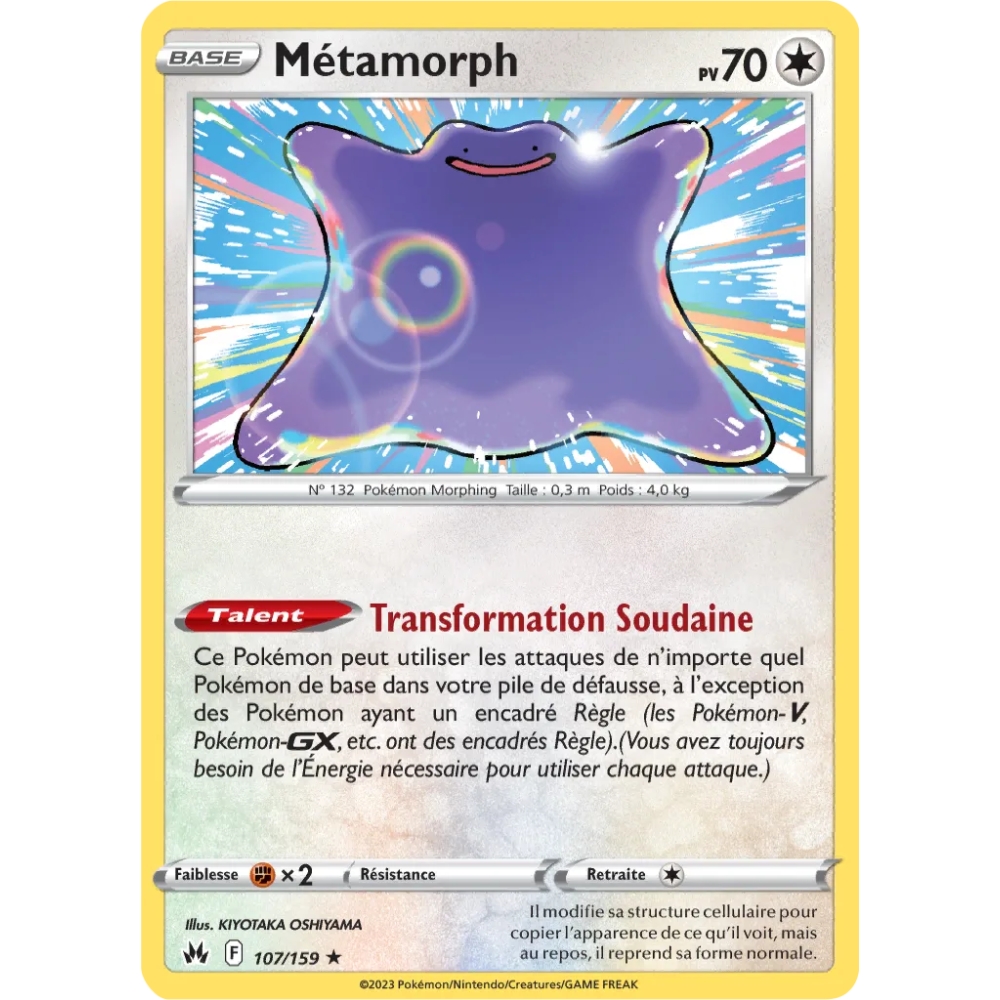 Carte Métamorph - Holographique rare de Pokémon Zénith Suprême 107/159
