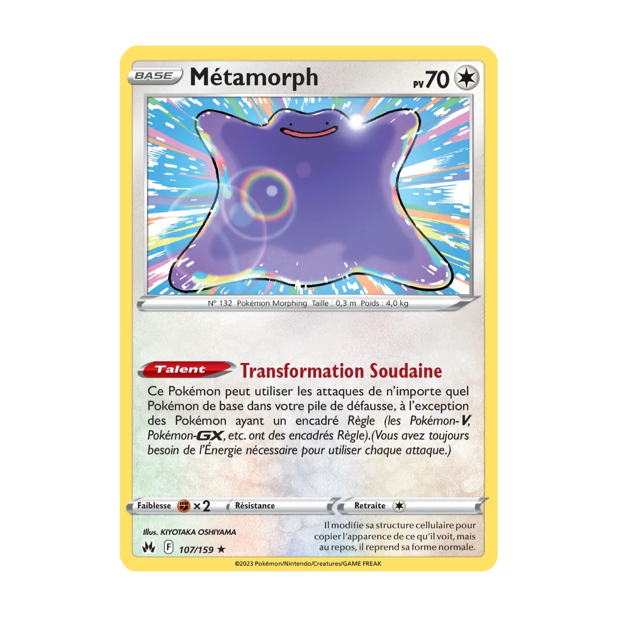 Carte Métamorph - Holographique rare de Pokémon Zénith Suprême 107/159