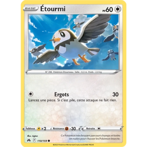 Carte Étourmi - Commune (Brillante) de Pokémon Zénith Suprême 110/159