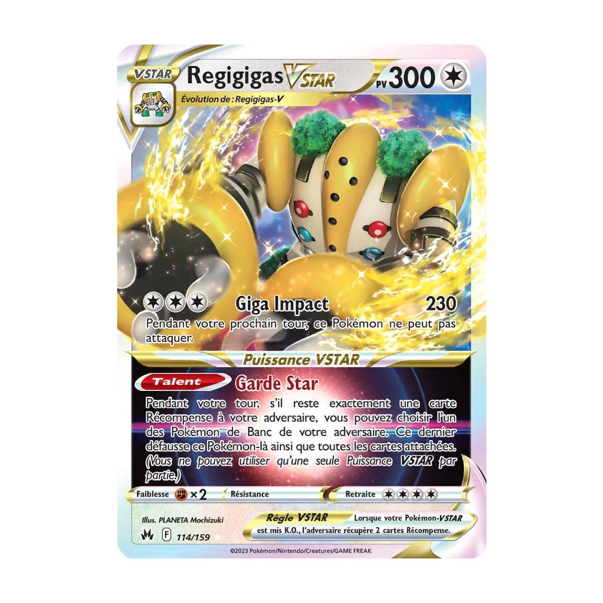 Carte Regigigas - Holographique rare STAR de Pokémon Zénith Suprême 114/159