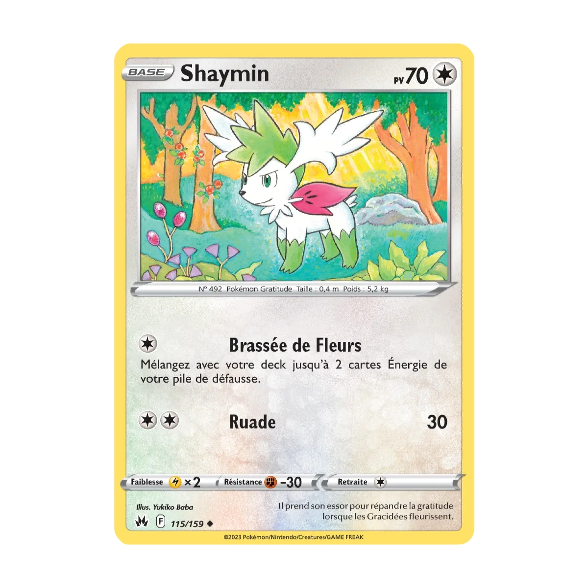 Découvrez Shaymin, carte Peu commune (Brillante) de la série Zénith Suprême