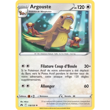 Argouste 118/159 : Joyau Rare (Brillante) de l'extension Pokémon Zénith Suprême