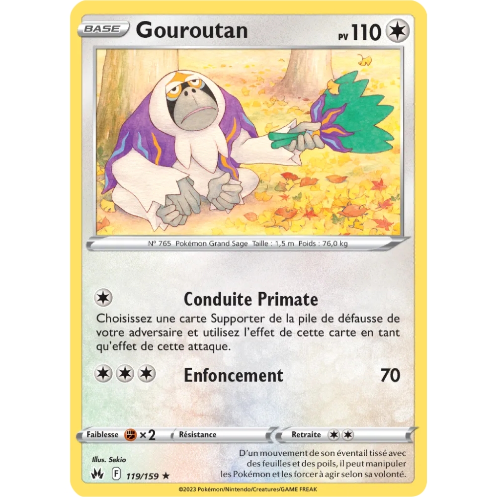 Carte Gouroutan - Rare (Brillante) de Pokémon Zénith Suprême 119/159