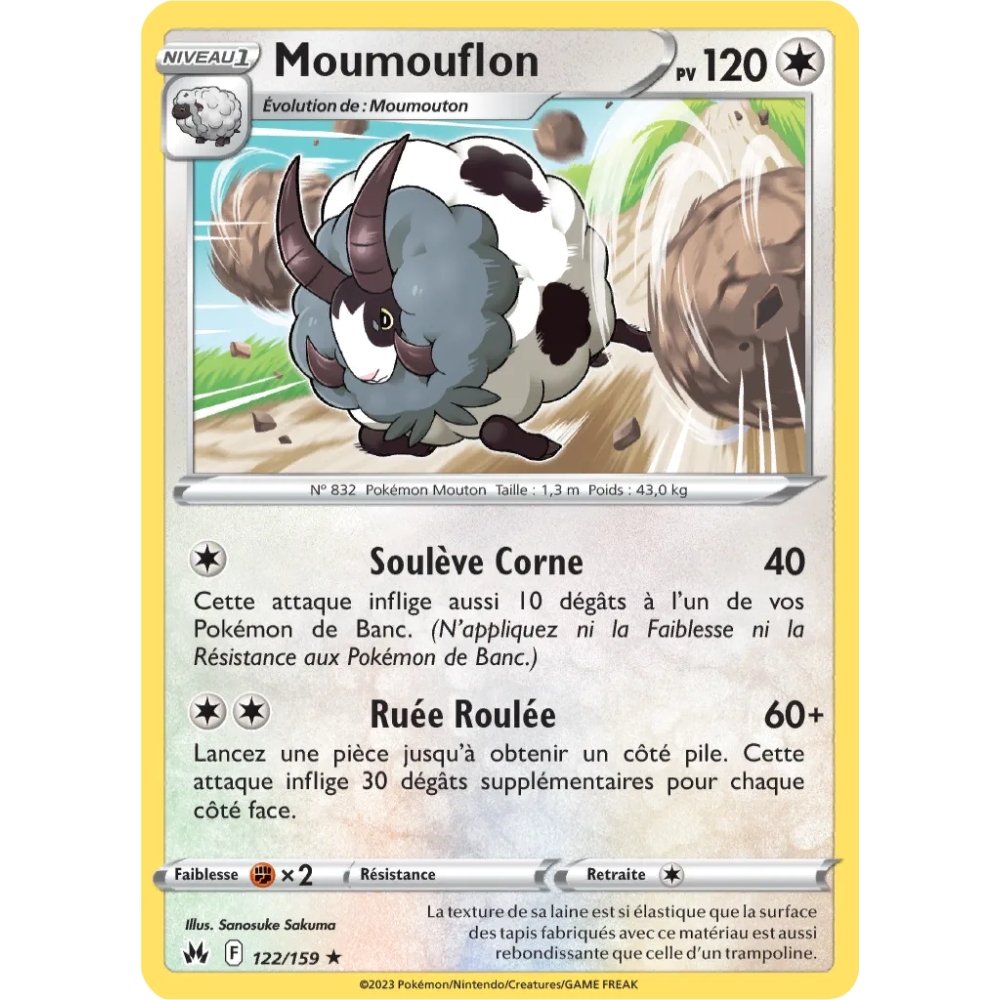 Moumouflon 122/159 : Joyau Rare (Brillante) de l'extension Pokémon Zénith Suprême