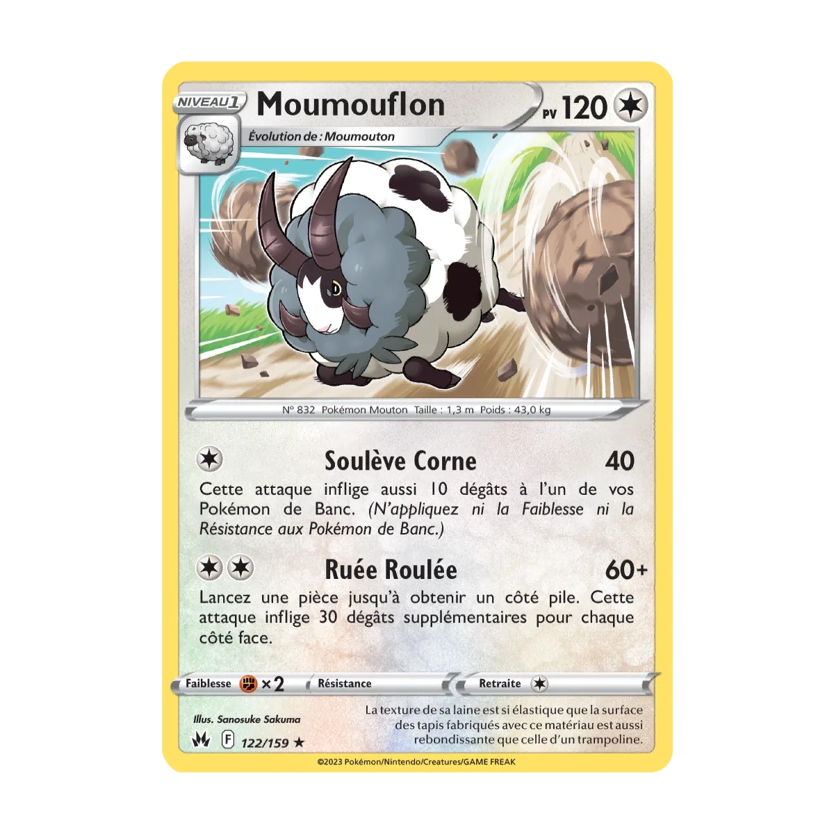 Moumouflon 122/159 : Joyau Rare (Brillante) de l'extension Pokémon Zénith Suprême