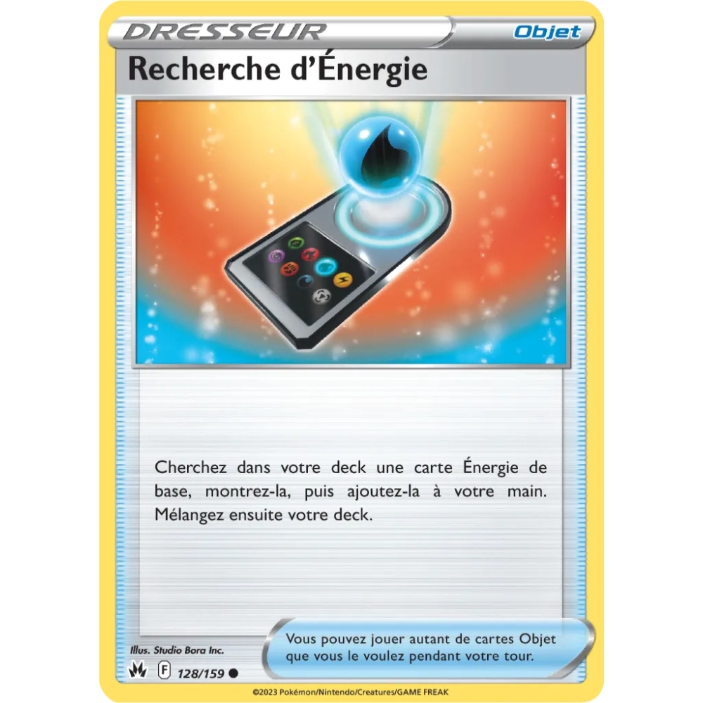 Recherche d'Énergie 128/159 : Joyau Commune (Brillante) de l'extension Pokémon Zénith Suprême