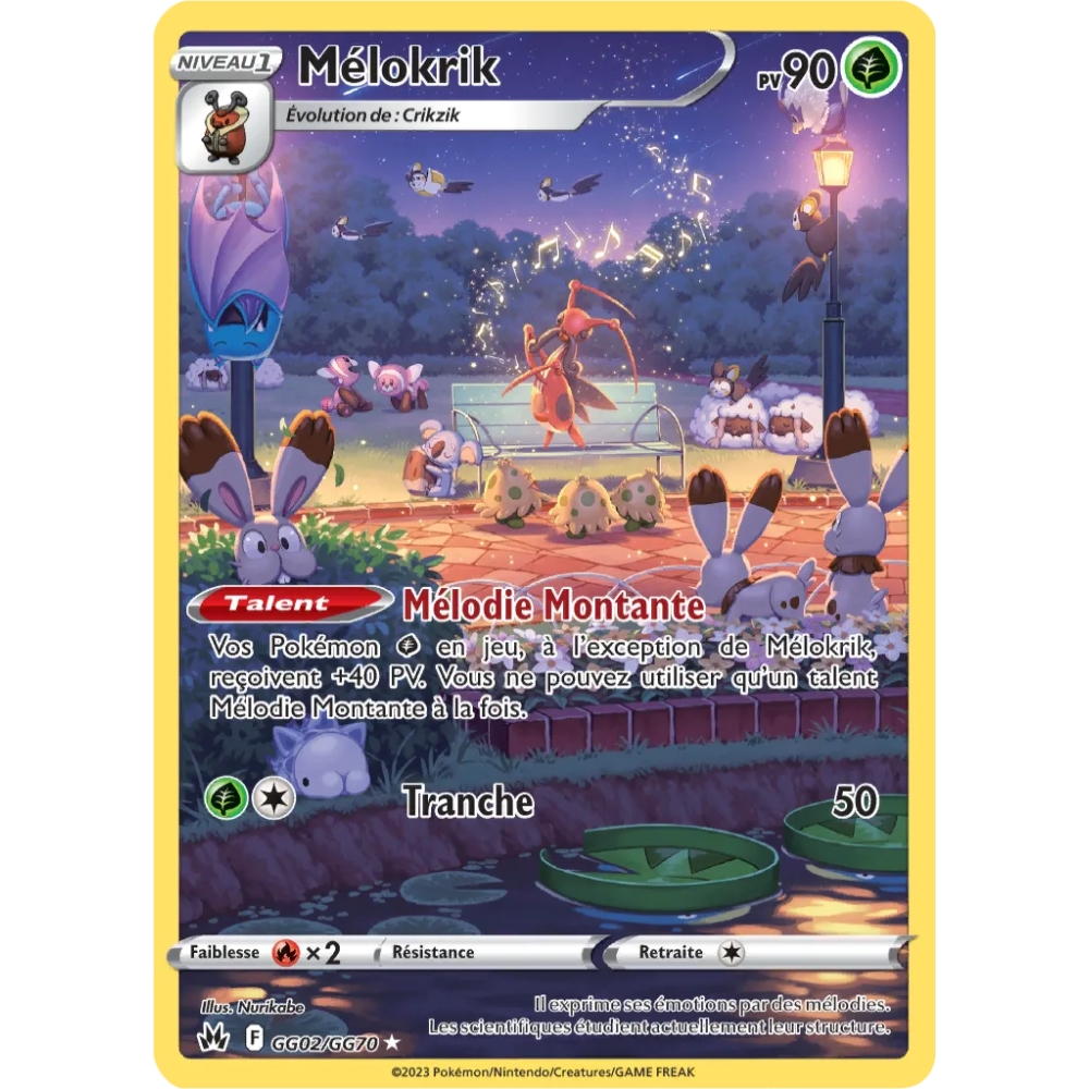 Carte Mélokrik - Galerie de Galar holographique rare de Pokémon Zénith Suprême GG02/GG70