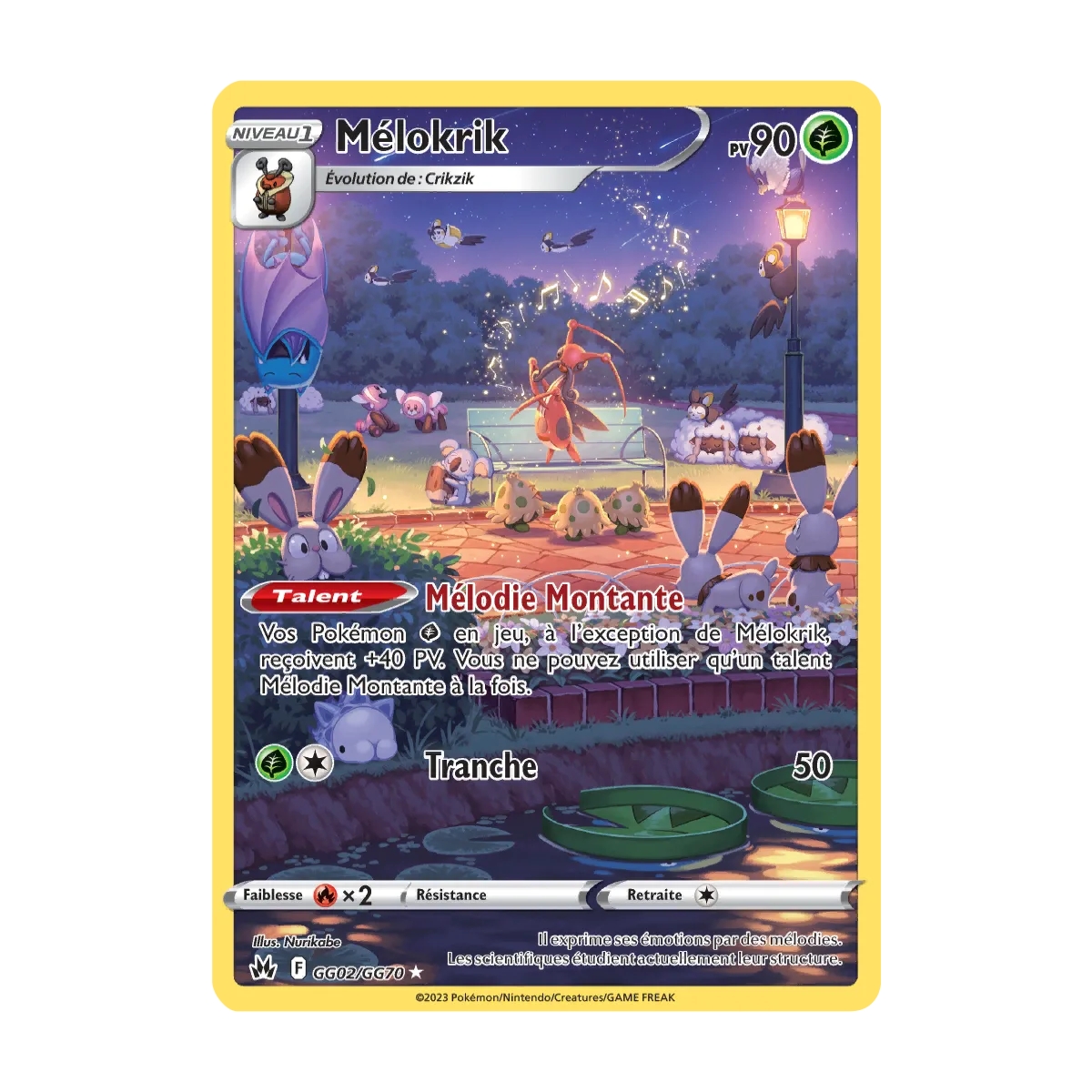 Carte Mélokrik - Galerie de Galar holographique rare de Pokémon Zénith Suprême GG02/GG70