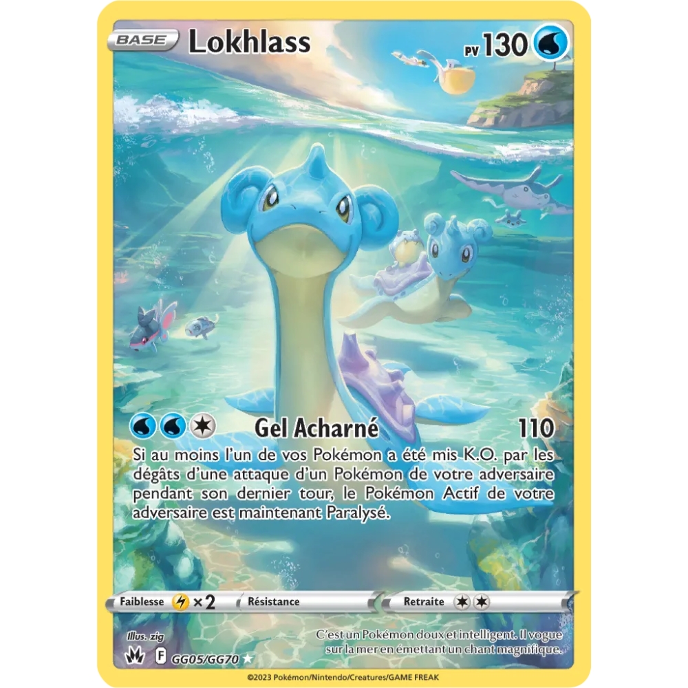 Carte Lokhlass - Galerie de Galar holographique rare de Pokémon Zénith Suprême GG05/GG70