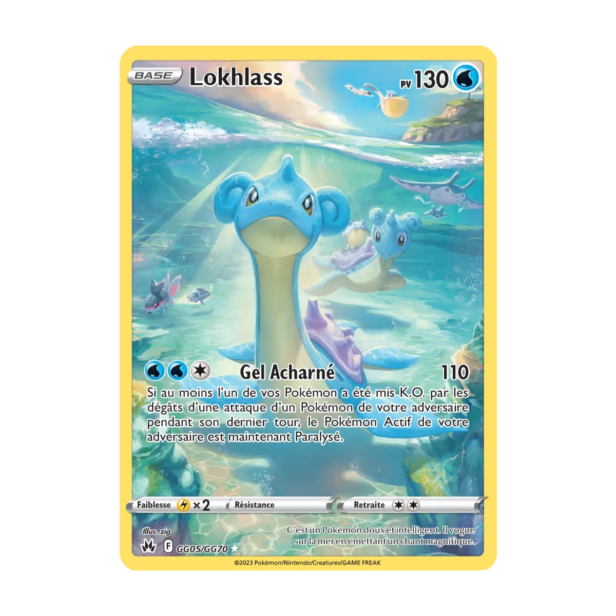 Carte Lokhlass - Galerie de Galar holographique rare de Pokémon Zénith Suprême GG05/GG70