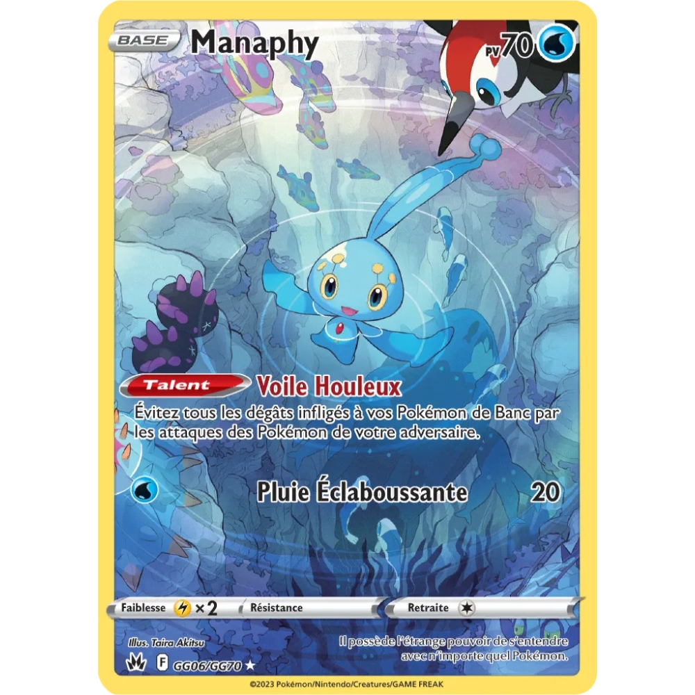 Carte Manaphy - Galerie de Galar holographique rare de Pokémon Zénith Suprême GG06/GG70