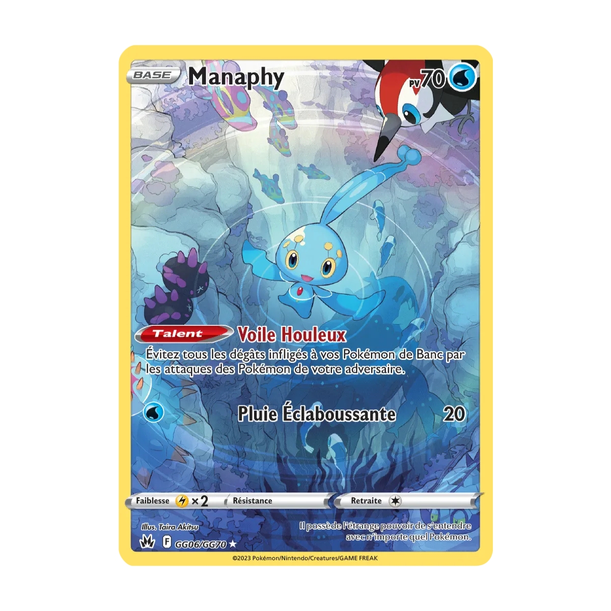 Carte Manaphy - Galerie de Galar holographique rare de Pokémon Zénith Suprême GG06/GG70