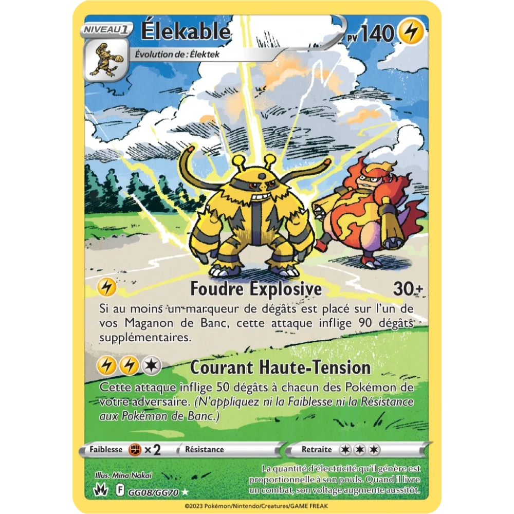 Élekable GG08/GG70 : Joyau Galerie de Galar holographique rare de l'extension Pokémon Zénith Suprême