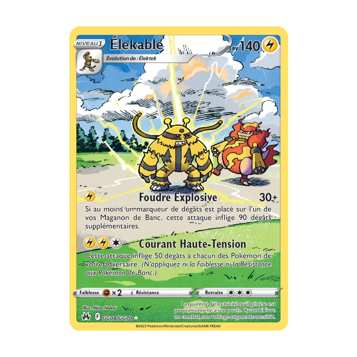 Élekable GG08/GG70 : Joyau Galerie de Galar holographique rare de l'extension Pokémon Zénith Suprême