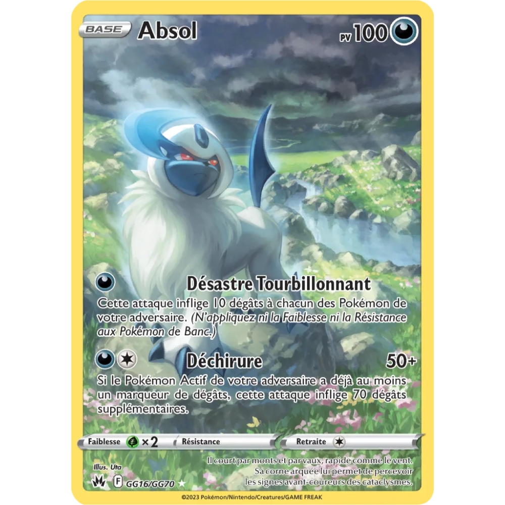 Carte Absol - Galerie de Galar holographique rare de Pokémon Zénith Suprême GG16/GG70