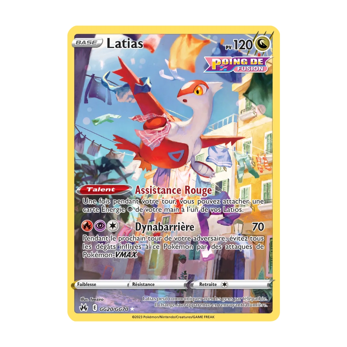 Carte Latias - Galerie de Galar holographique rare de Pokémon Zénith Suprême GG20/GG70