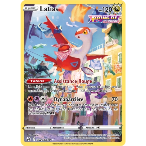 Carte Latias - Galerie de Galar holographique rare de Pokémon Zénith Suprême GG20/GG70