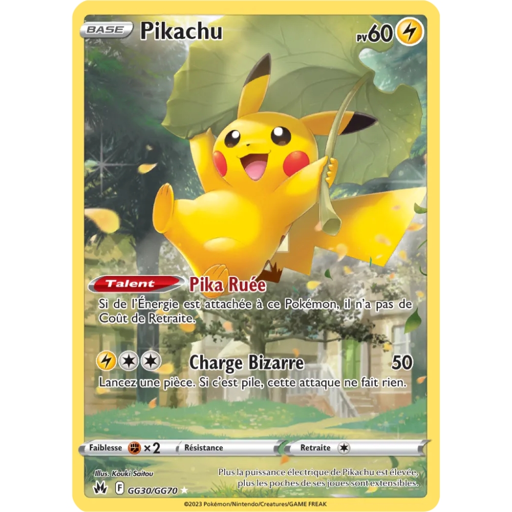 Découvrez Pikachu, carte Galerie de Galar holographique rare de la série Zénith Suprême