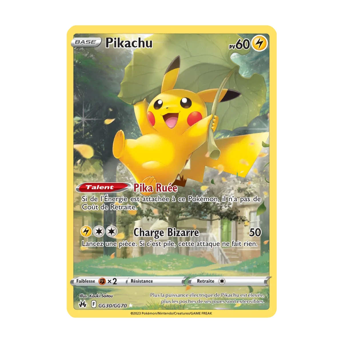 Découvrez Pikachu, carte Galerie de Galar holographique rare de la série Zénith Suprême